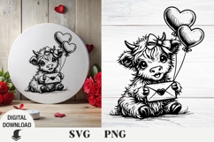Valentine Highland Cow svg, Cow svg, Love svg, Valentine Product Image 1