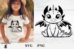 Baby dinosaur svg, cute dragon, baby dragon Product Image 1