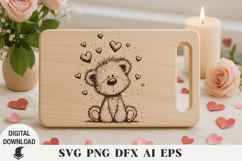 Teddy bear laser engraving bundle, Cutting board Product Image 4