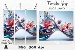 Fowers 3D Tumbler Wrap, tumbler desig, 3d sublimation Product Image 1