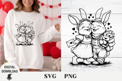 Valentine's day, Bunny svg, spring svg, Love svg Product Image 1