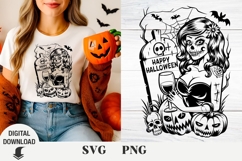 Halloween svg, zombie svg horror svg, zombie girl, spooky Product Image 1