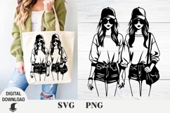 Best friends svg, Cute girl svg, Personalized Girlfriends Product Image 1