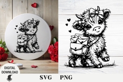 Valentine Highland Cow svg, Cow svg, Love svg, Valentine Product Image 1