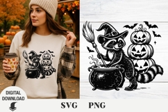 Halloween raccoon, raccoon, spooky vibes, Halloween SVG Product Image 1