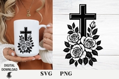 Cross and flowers svg, Easter svg, Easter Cross , spring Product Image 1