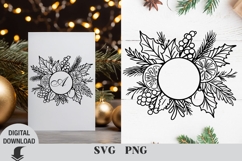 Christmas svg, Christmas family monogram, wreath Product Image 1