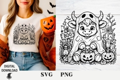 Highland Cow Halloween svg, Halloween svg , Cow svg Product Image 1