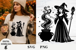 Witch svg, Halloween svg, Boho svg, Shirt Design Product Image 1