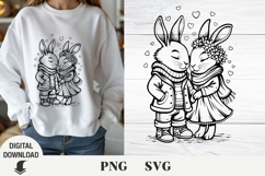 Bunny valentine's day, Bunny svg, Heart svg Product Image 1