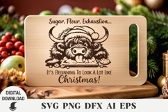 Christmas Highland Cow Laser cut , Cutting board, Christmas Product Image 2