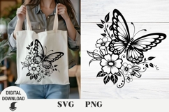 Flower and Butterfly svg , wildflowers, bouquet, floral svg Product Image 10