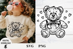 Teddy bear svg, Valentine svg, bear with a hear, hear svg Product Image 1