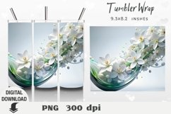 Fowers 3D Tumbler Wrap, tumbler desig, 3d sublimation Product Image 1