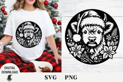 Christmas Highland Cow svg, Cow svg, Christmas svg Product Image 1