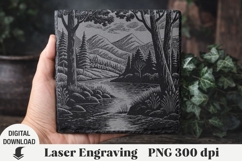 nature scene Laser Engraving, forest Engraving file Product Image 1