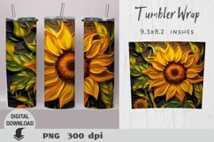 3d Tumbler Wrap, 3d sublimation, SunflowerTumbler Wrap Product Image 1