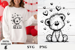 Valentine bear svg, Valentine Day, cute bear, Valentine svg Product Image 1