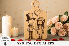 valentine's day Laser cut , Cutting board, Heart svg Product Image 1