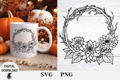 Flower svg, fall flowers, floral svg, fall, wreath svg Product Image 1