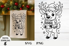 Christmas deer svg, cute deer, baby Christmas deer Product Image 1