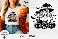 Witch svg, Halloween svg, Pumpkin svg, Shirt Design Product Image 1