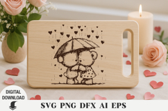 Teddy bear laser engraving bundle, Cutting board Product Image 2