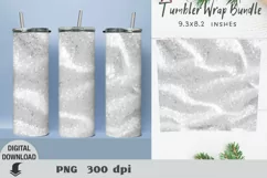 Tumbler Wrap white glitter, Tumbler sublimation, golden glit Product Image 4