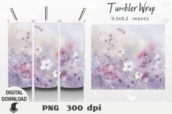Flowers Tumbler Wrap, Flowers Sublimation, Wildflower Product Image 1