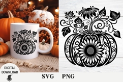 Pumpkin svg, Fall svg, Pumpkin wreath, Sublimation, Product Image 1