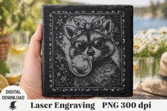 Fanny raccoon Laser Engraving, farm Engraving file Product Image 1