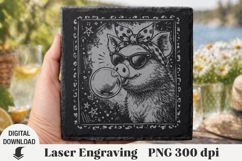 Fanny pig Laser Engraving, farm Engraving file Product Image 1