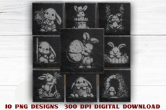 Easter Laser Engraving, Easter bunny Engraving file PNG Product Image 1