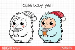 Cute baby Yeti. SVG, PNG, EPS. Cut file. Product Image 1