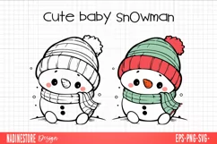 Cute baby snowman. SVG, PNG, EPS. Cut file. Product Image 1