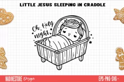 Little baby Jesus sleeping in craddle SVG, PNG, EPS. Product Image 1