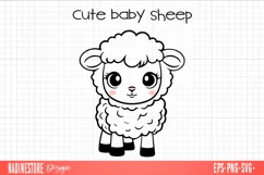 Cute baby sheep. SVG, PNG, EPS. Cut file. Product Image 1