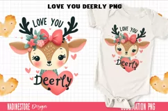 Love you deerly SUBLIMATION PNG. Valentine's day. Product Image 1
