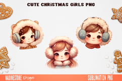 Christmas Watercolor Characters Clipart Bundle PNG Product Image 12