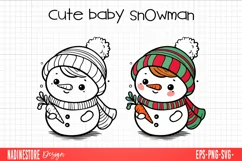 Cute baby snowman. SVG, PNG, EPS. Cut file. Product Image 1
