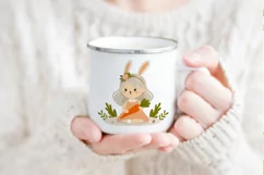 Cute bunny girl with carrot SVG, EPS, PNG. Product Image 4