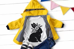 Baby bunny silhouette with flowers SVG, EPS, PNG. Product Image 4