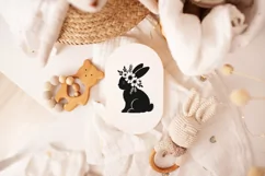 Baby bunny silhouette with flowers SVG, EPS, PNG. Product Image 5