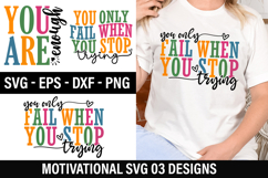 Motivational SVG Design - You Only Fail when You Stop Tryin Product Image 1