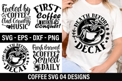 Coffee Quotes SVG Design -Fueled by Coffee and Country Music Product Image 1