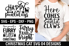 Christmas Cat SVG Design - Christmas T-shirt Design Product Image 1