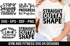 Fitness Quotes SVG Design - Gym T-Shirt Design Product Image 1