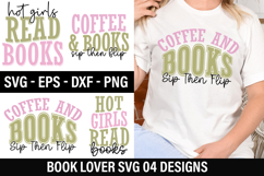 Book Lover SVG Design - Coffee And Books Sip Then Flip Product Image 1