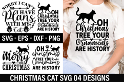 Christmas Cat SVG Design - Christmas T-shirt Design Product Image 1