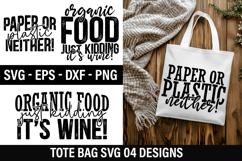 Tote Bag SVG Design - Organic Food Just Kidding It's Wine! Product Image 1